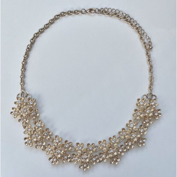 Francesca's Collections Gold Floral Jewelry Set (Earrings & Statement Necklace) - Picture 4 of 7